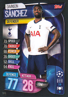 Davinson Sanchez Tottenham Hotspur 2019/20 Topps Match Attax CL #TOT5